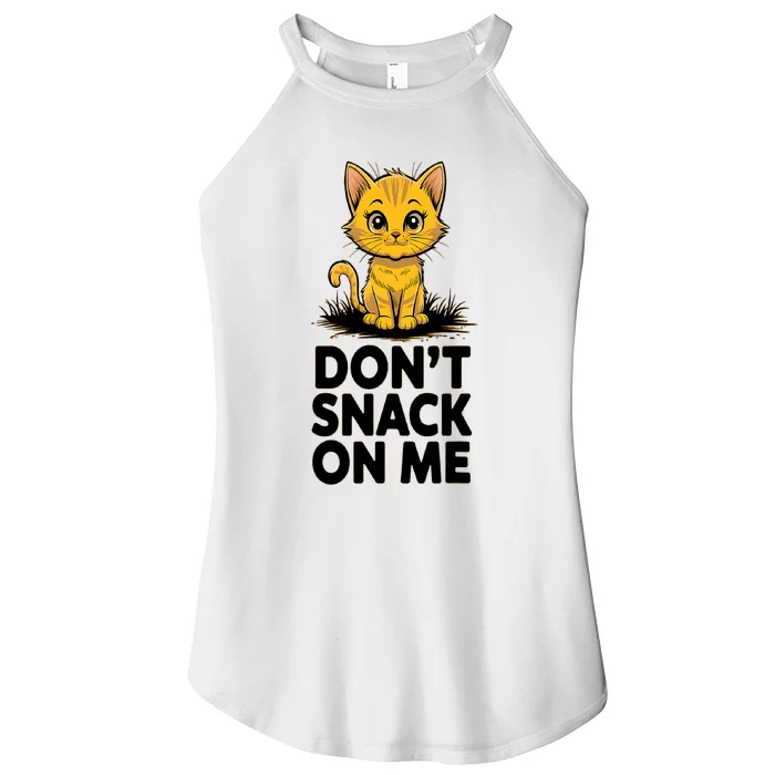 DonT Snack On Me Funny Cat Women’s Perfect Tri Rocker Tank