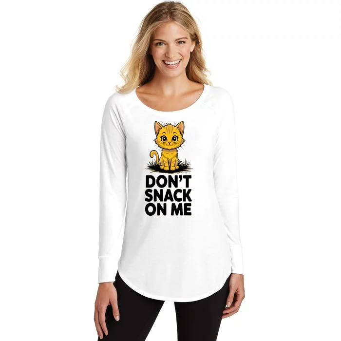 DonT Snack On Me Funny Cat Women's Perfect Tri Tunic Long Sleeve Shirt