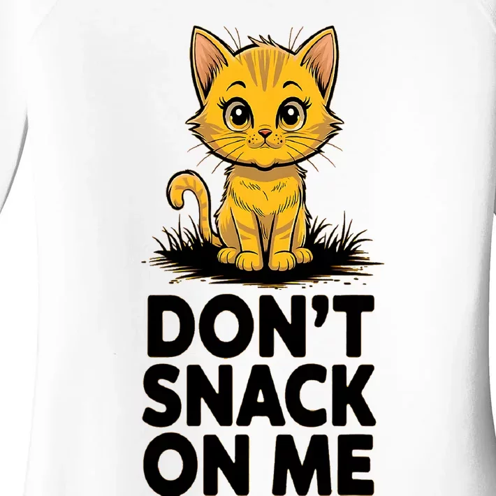 DonT Snack On Me Funny Cat Women's Perfect Tri Tunic Long Sleeve Shirt