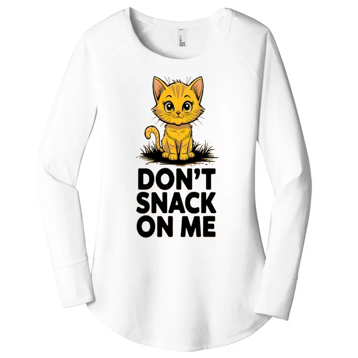 DonT Snack On Me Funny Cat Women's Perfect Tri Tunic Long Sleeve Shirt