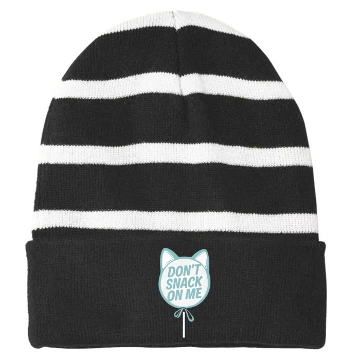 DonT Snack On Me Funny Cat Retro Sweet Treat Striped Beanie with Solid Band