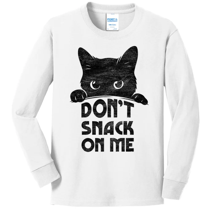 DonT Snack On Me Funny Cats Lover 2024 Kids Long Sleeve Shirt