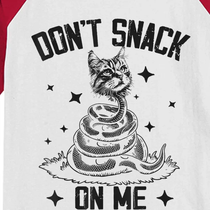 DonT Snack On Me Funny Cat Kids Colorblock Raglan Jersey