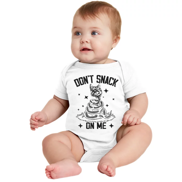 DonT Snack On Me Funny Cat Baby Bodysuit