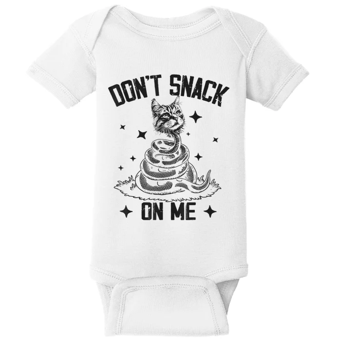 DonT Snack On Me Funny Cat Baby Bodysuit