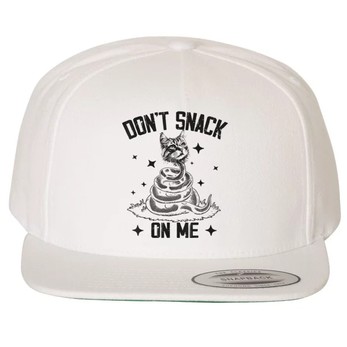 DonT Snack On Me Funny Cat Wool Snapback Cap