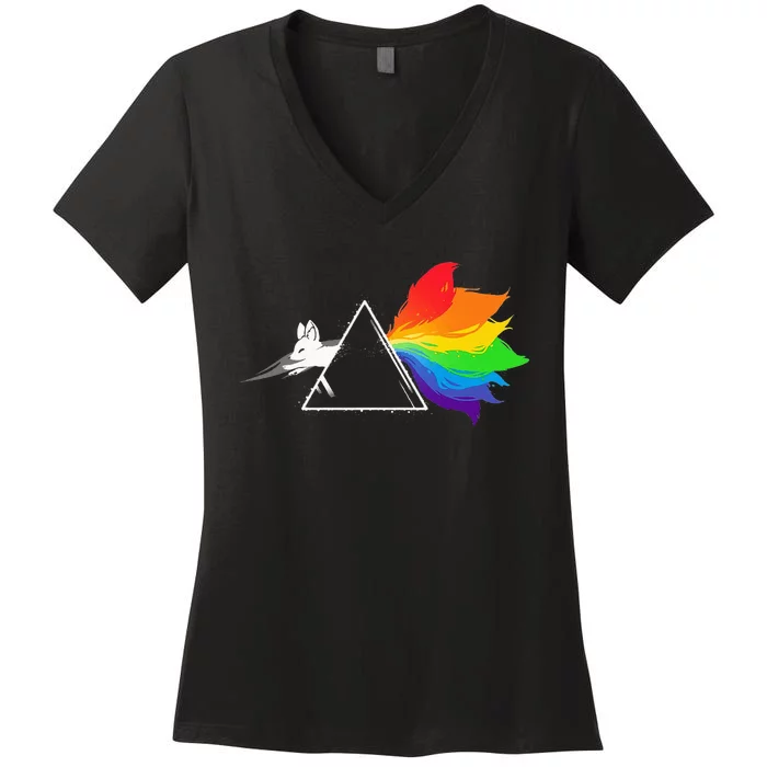 Dark Side Of The Kitsune Women's V-Neck T-Shirt