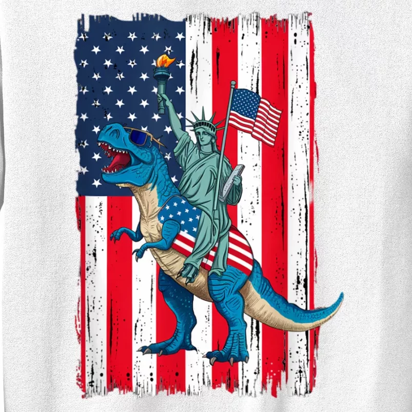 Dino Statue Of Liberty 4th Of July American Flag Sweatshirt