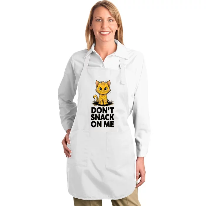 DonT Snack On Me Funny Cat Full-Length Apron With Pocket