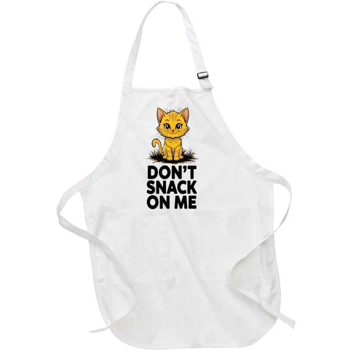 DonT Snack On Me Funny Cat Full-Length Apron With Pocket