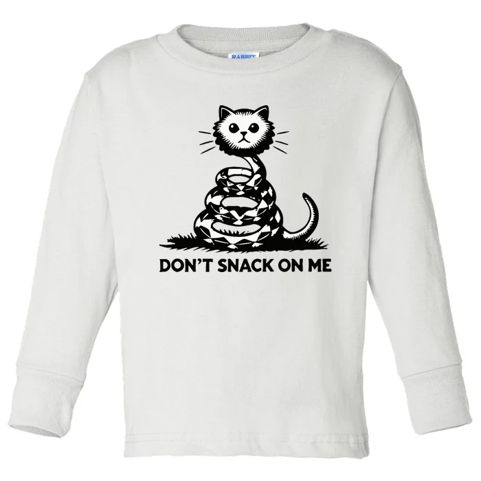 DonT Snack On Me Funny Cat Toddler Long Sleeve Shirt