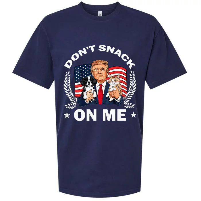 DonT Snack On Me Funny Cat Donald Trump Make Cat Safe Again Sueded Cloud Jersey T-Shirt