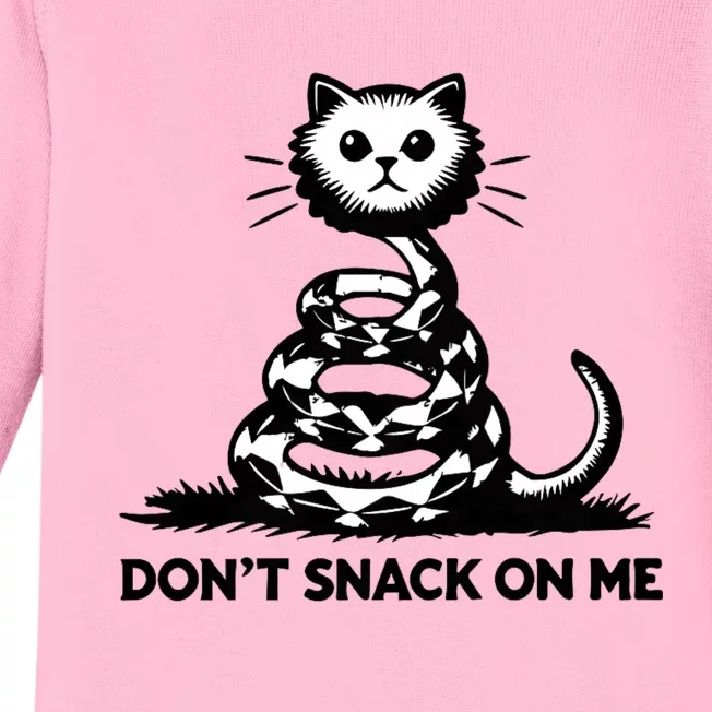 DonT Snack On Me Funny Cat Baby Long Sleeve Bodysuit