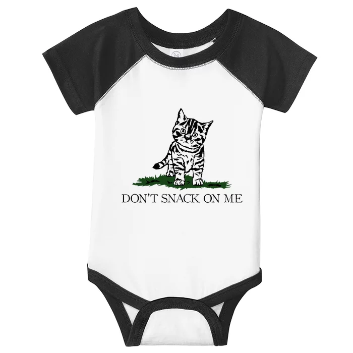 DonT Snack On Me Yellow Cat TheyRe Eating Pets Funny Trump Infant Baby Jersey Bodysuit