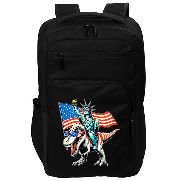 Dino Statue Of Liberty 4th Of July Impact Tech Backpack