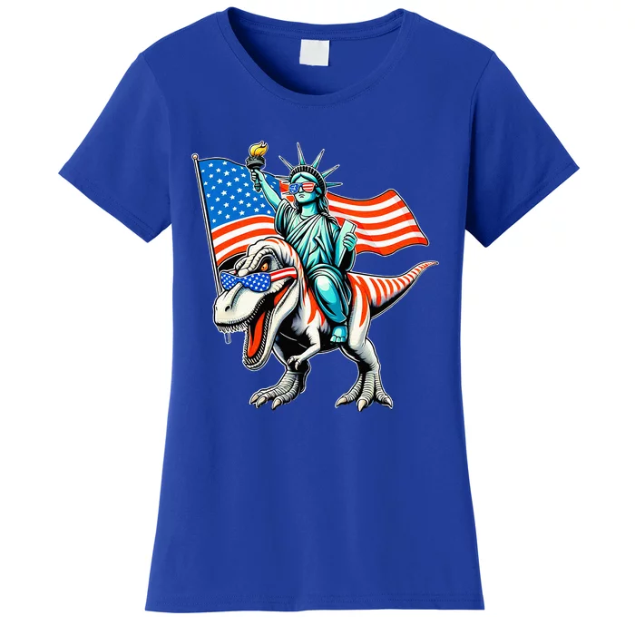 Dino Statue Of Liberty 4th Of July Women's T-Shirt