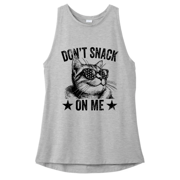 DonT Snack On Me Funny Cat Ladies Tri-Blend Wicking Tank