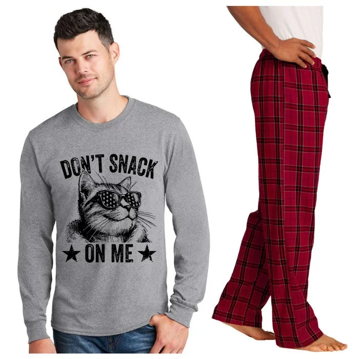 DonT Snack On Me Funny Cat Long Sleeve Pajama Set