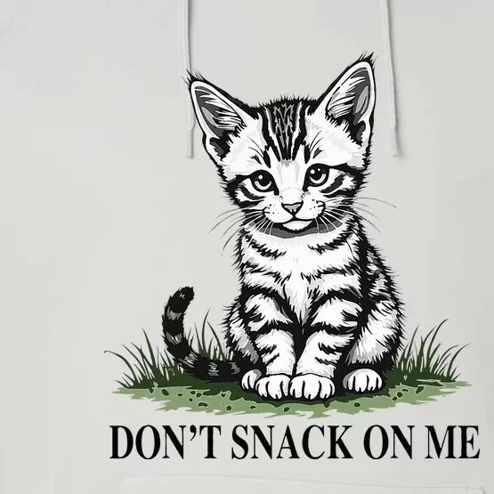 DonT Snack On Me Funny Cat Eating Dogs Cats Performance Fleece Hoodie