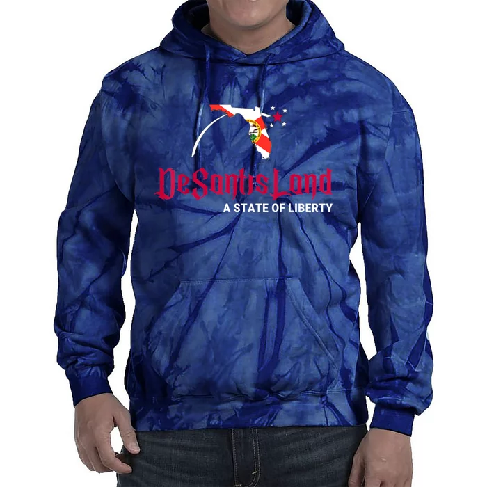 DeSantisLand State Of Liberty Florida Map FL Flag Patriotic Tie Dye Hoodie