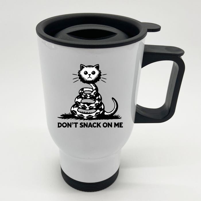 DonT Snack On Me Funny Cat Front & Back Stainless Steel Travel Mug