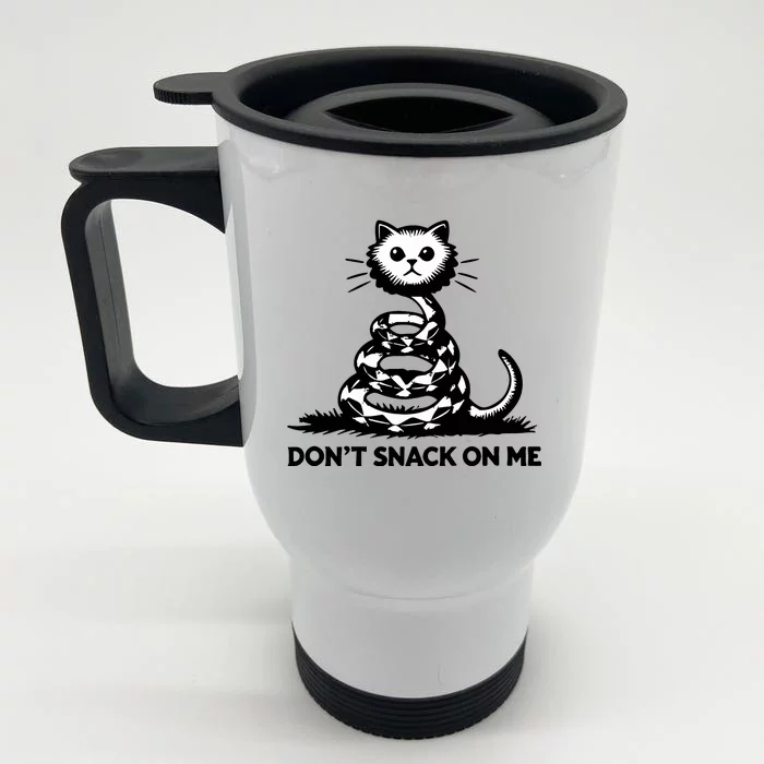 DonT Snack On Me Funny Cat Front & Back Stainless Steel Travel Mug