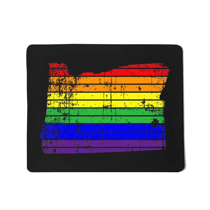 Distressed State Of Oregon Lgbt Rainbow Mousepad