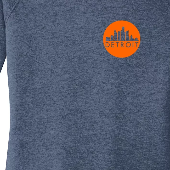 Detroit Simple Orange Logo Front And Back Front & Back Women's Perfect Tri Tunic Long Sleeve Shirt