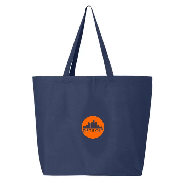 Detroit Simple Orange Logo Front And Back Front & Back 25L Jumbo Tote