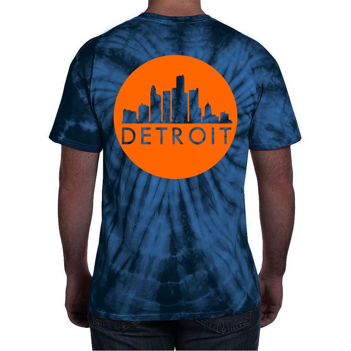 Detroit Simple Orange Logo Front And Back Front & Back Tie-Dye T-Shirt