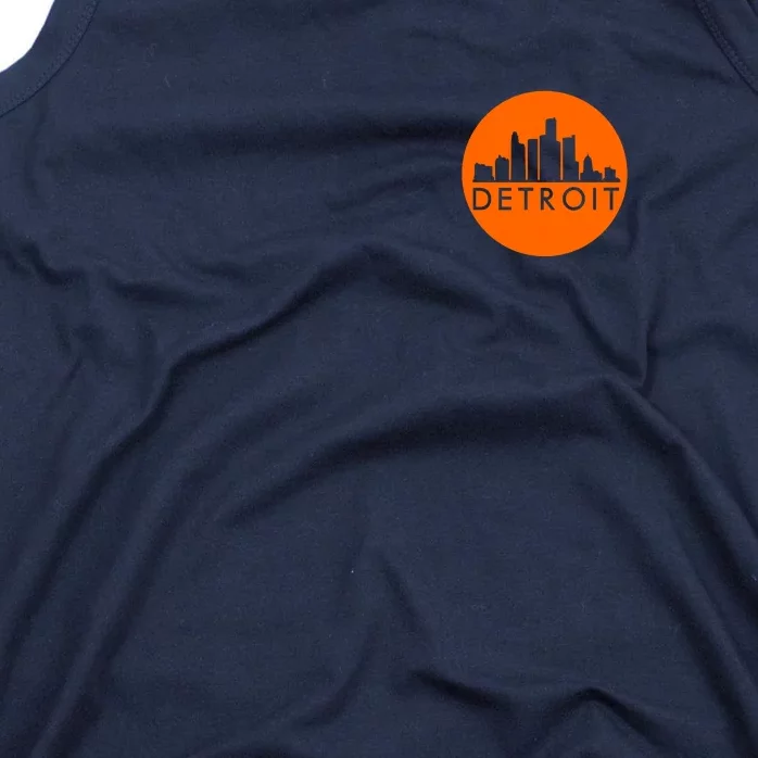 Detroit Simple Orange Logo Front And Back Front & Back Tank Top