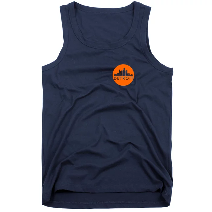 Detroit Simple Orange Logo Front And Back Front & Back Tank Top