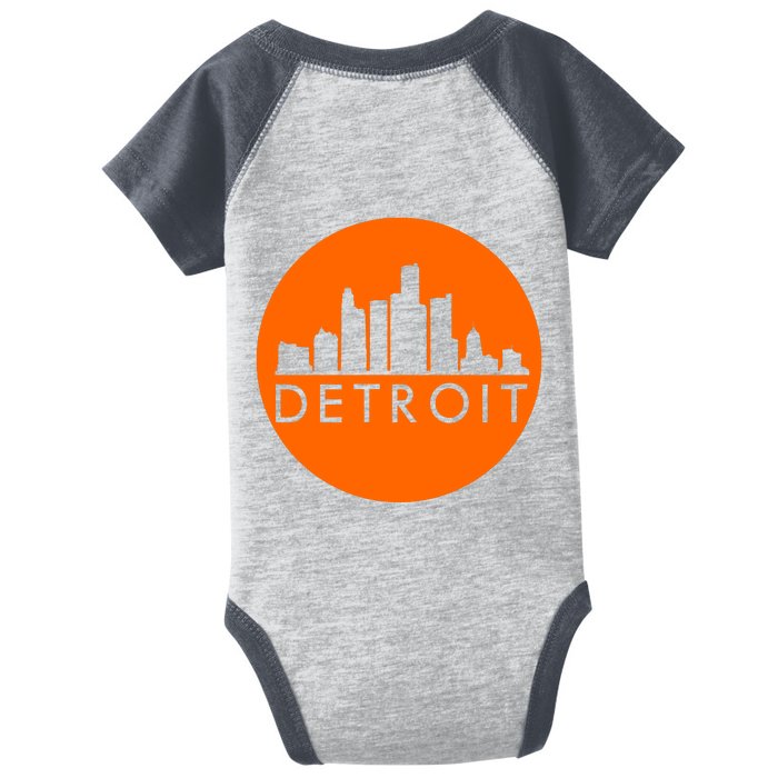 Detroit Simple Orange Logo Front And Back Front & Back Infant Baby Jersey Bodysuit