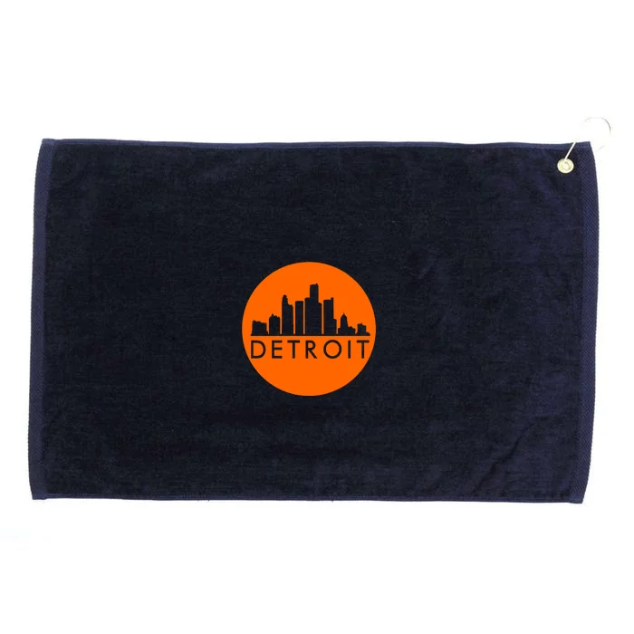 Detroit Simple Orange Logo Front And Back Front & Back Grommeted Golf Towel