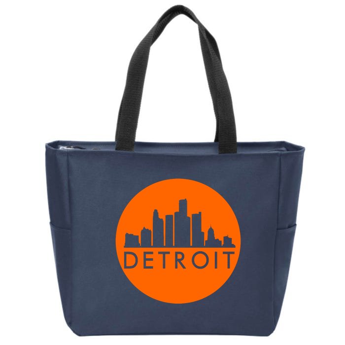 Detroit Simple Orange Logo Front And Back Front & Back Zip Tote Bag