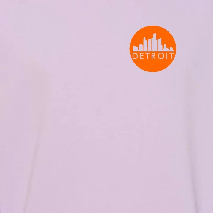 Detroit Simple Orange Logo Front And Back Front & Back Garment-Dyed Sweatshirt