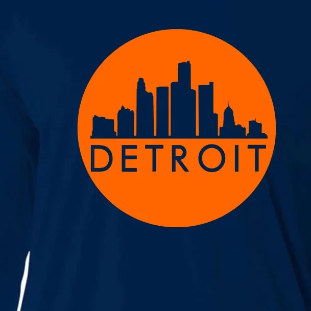 Detroit Simple Orange Logo Cooling Performance Long Sleeve Crew