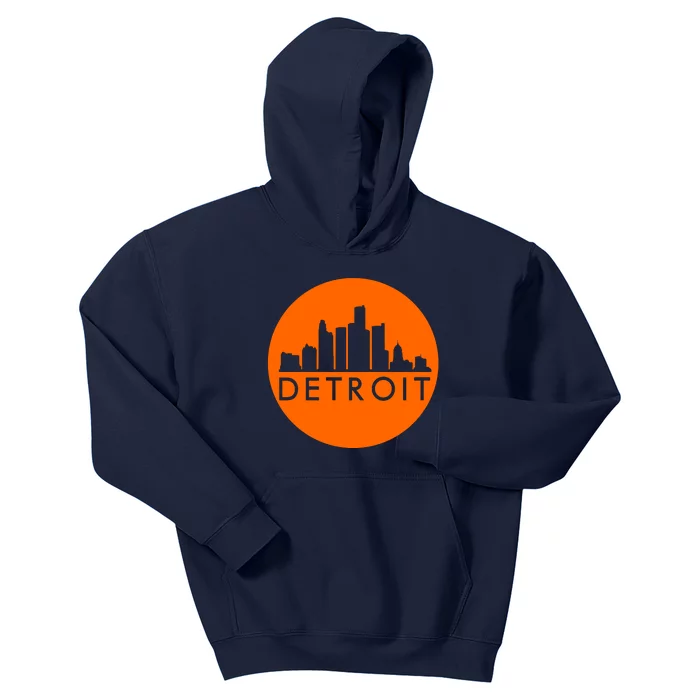 Detroit Simple Orange Logo Kids Hoodie