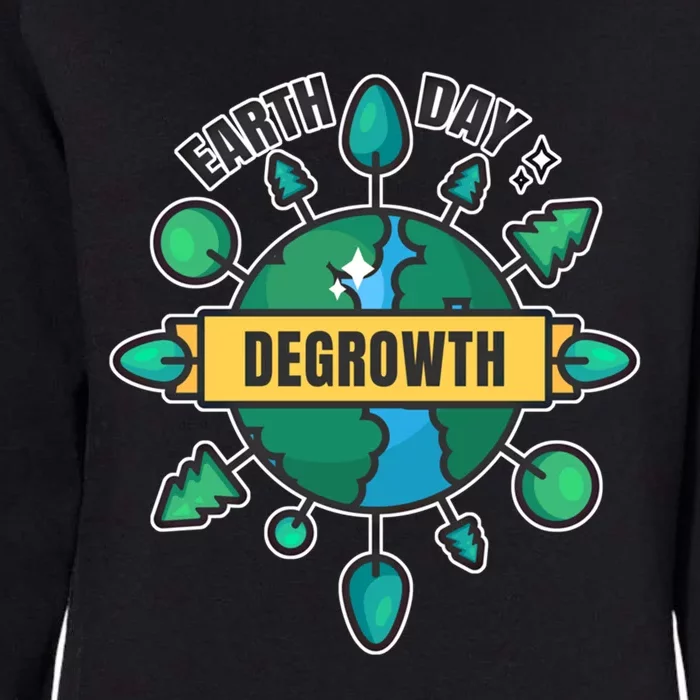 Degrowth Save Our Planet Retro Groovy Design Earth Day Gift Womens California Wash Sweatshirt