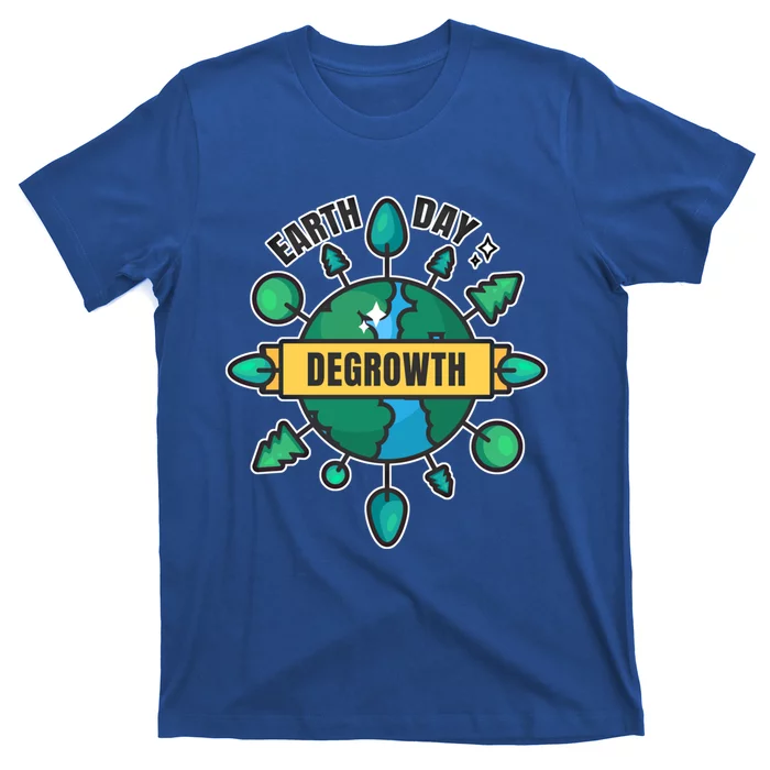 Degrowth Save Our Planet Retro Groovy Design Earth Day Gift T-Shirt