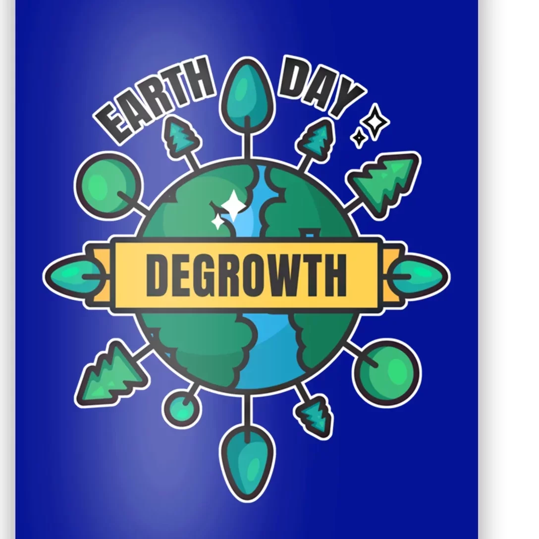 Degrowth Save Our Planet Retro Groovy Design Earth Day Gift Poster