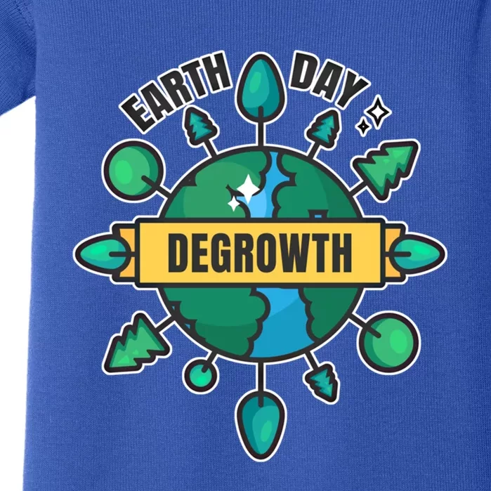 Degrowth Save Our Planet Retro Groovy Design Earth Day Gift Baby Bodysuit