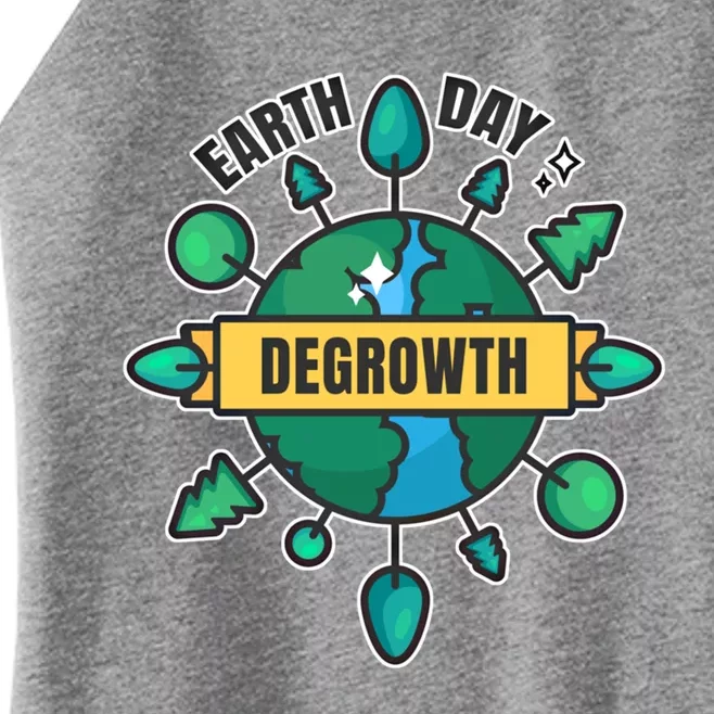 Degrowth Save Our Planet Retro Groovy Design Earth Day Gift Women’s Perfect Tri Rocker Tank