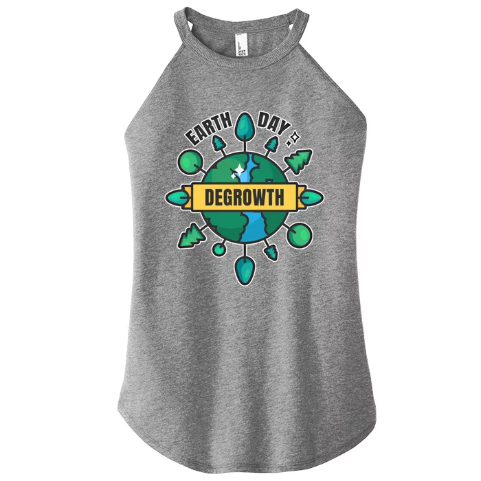 Degrowth Save Our Planet Retro Groovy Design Earth Day Gift Women’s Perfect Tri Rocker Tank