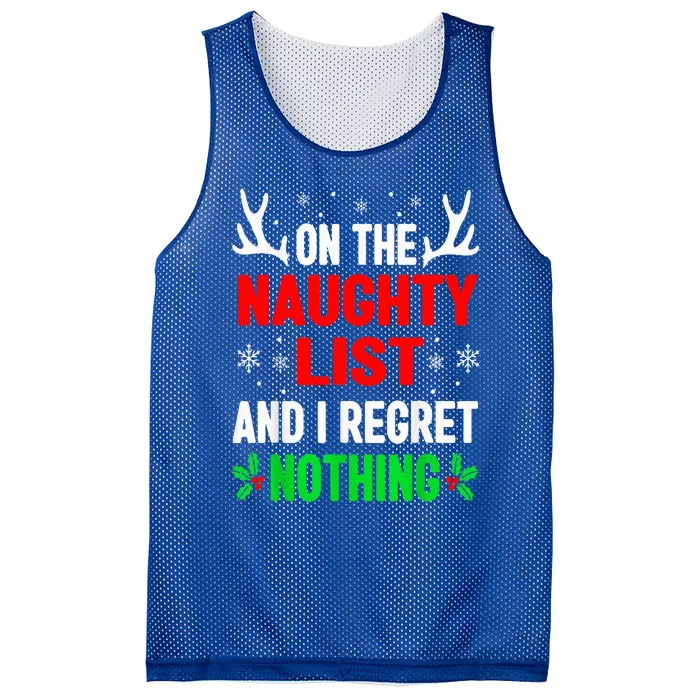 Dear Santa On Naughty List Funny Christmas Mesh Reversible Basketball Jersey Tank