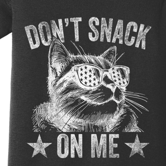 DonT Snack On Me Funny Cat Baby Bodysuit