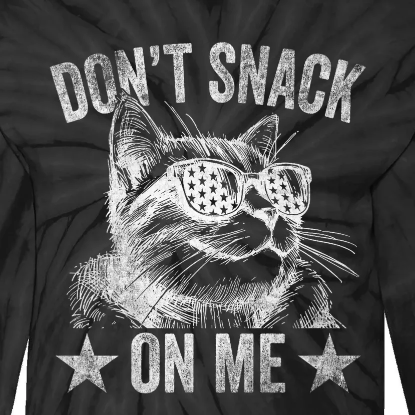 DonT Snack On Me Funny Cat Tie-Dye Long Sleeve Shirt