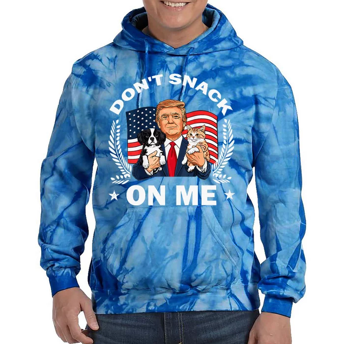 DonT Snack On Me Funny Cat Donald Trump Make Cat Safe Again Tie Dye Hoodie