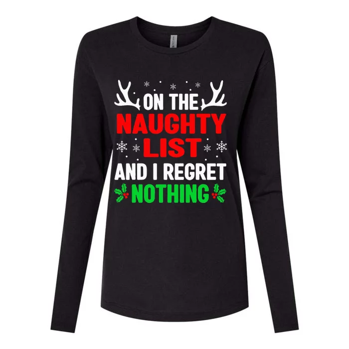 Dear Santa On Naughty List Funny Christmas Womens Cotton Relaxed Long Sleeve T-Shirt