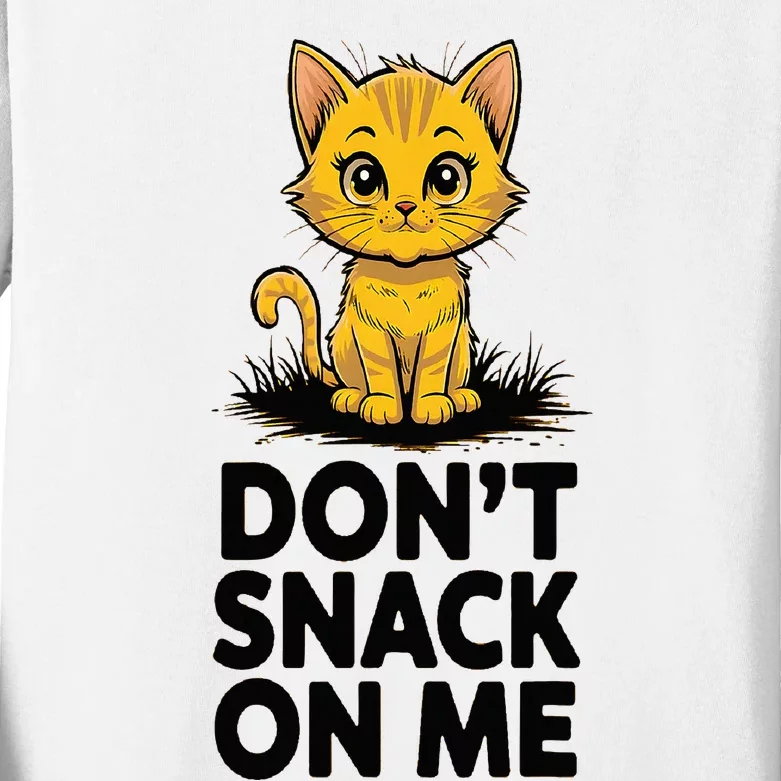 DonT Snack On Me Funny Cat Kids Long Sleeve Shirt